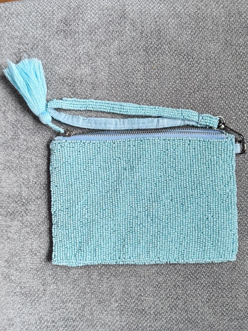 Beaded Swimmers Wristlet - Aqua with Red & Yellow Accents - Picture 2 of 3